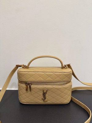 Saint Laurent Gaby Vanity Bag In Lambskin Beige