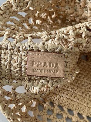 Prada Crochet Tan Tote Bag 1BG393-9