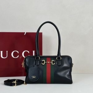Gucci Borsetto medium boston Black Leather bag