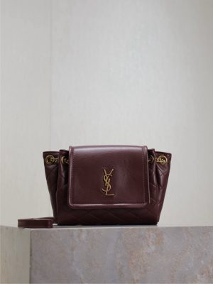 YSL Mini Nolita 672738 Burgundy
