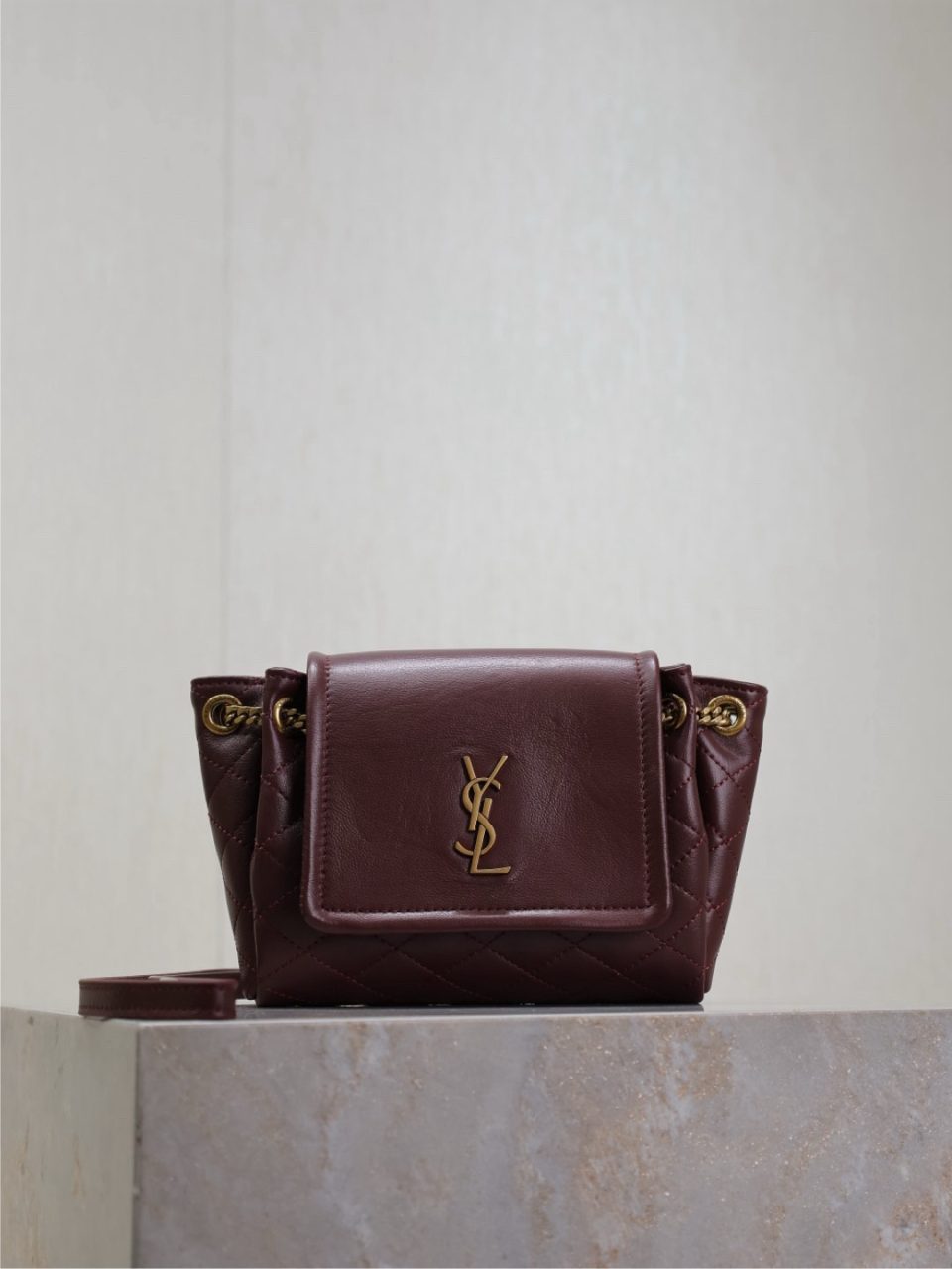 YSL Mini Nolita 672738 Burgundy
