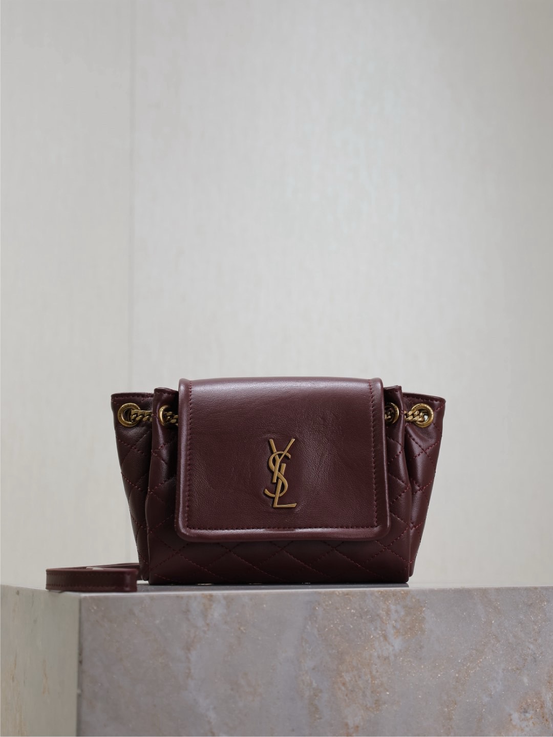 YSL Mini Nolita 672738 Burgundy