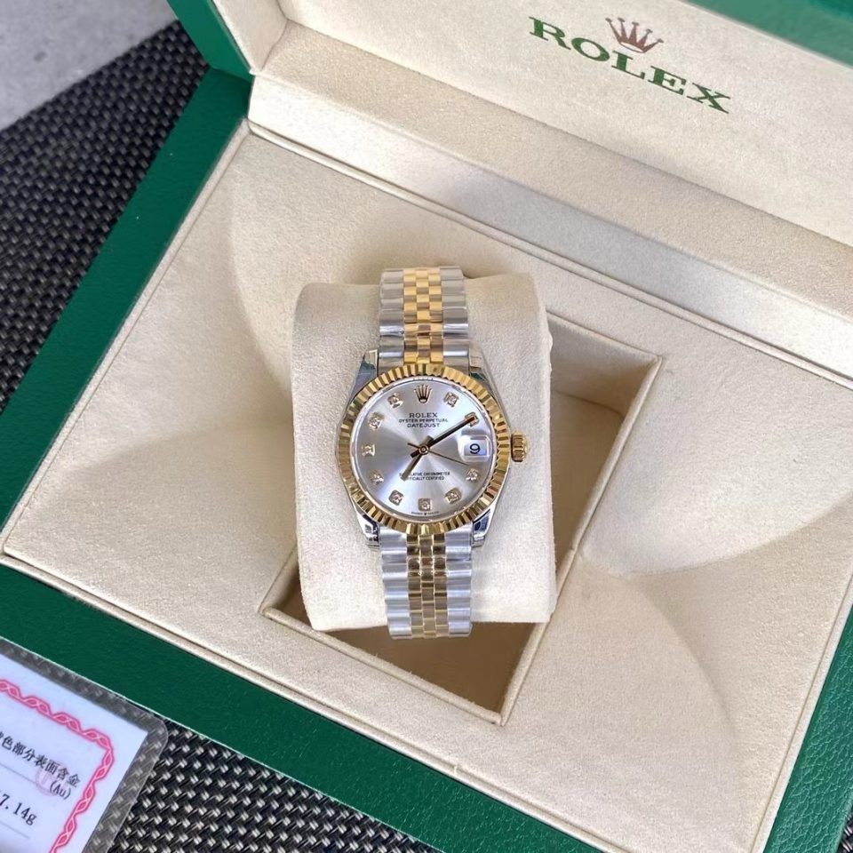 Rolex Datejust 278273 Steel And Yellow Gold Silver With Diamond Dial  