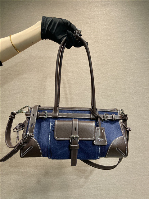 Prada Bonnie Medium Blue Denim -  1BA426