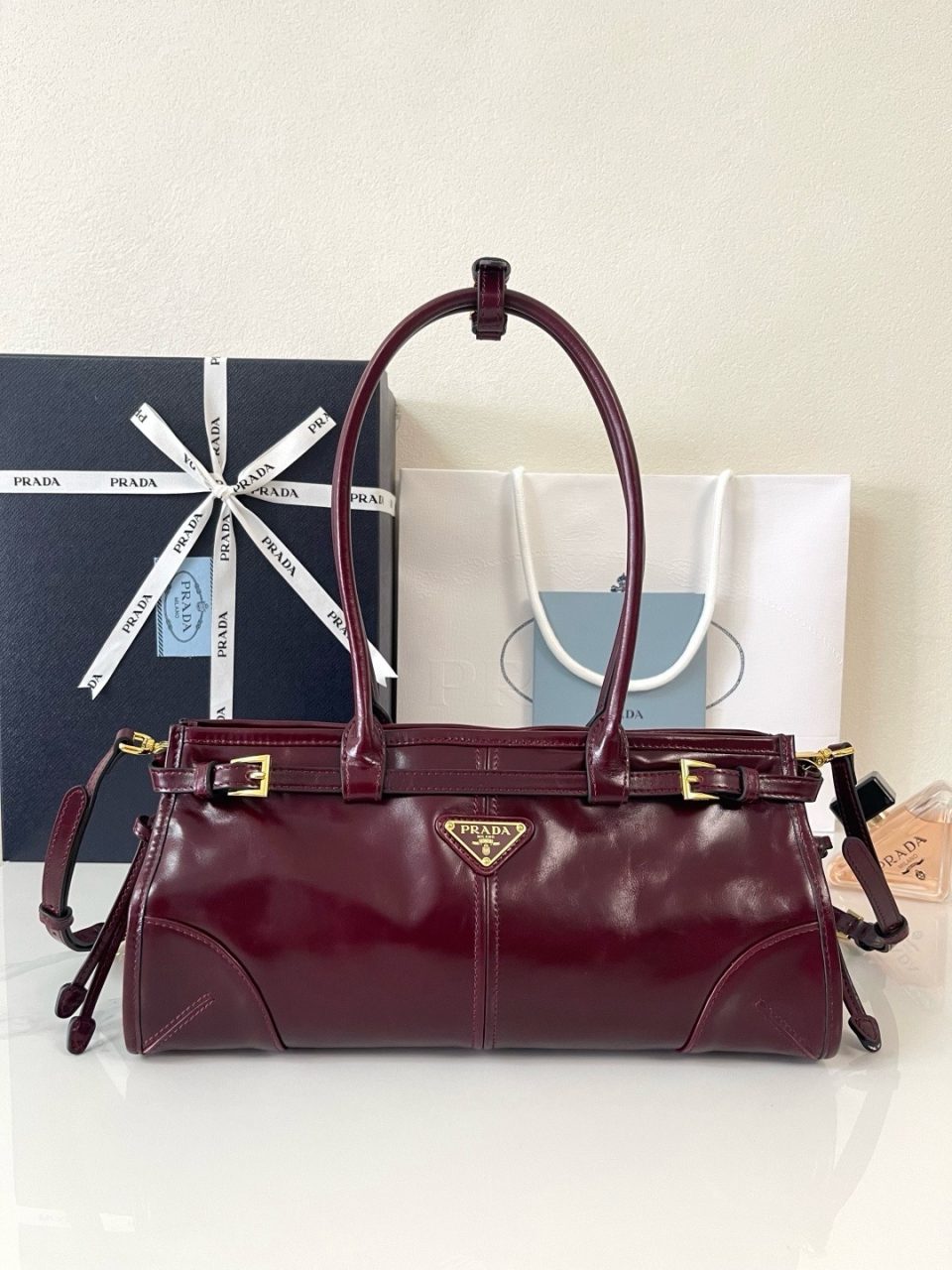 Prada Bonnie Medium 1BA426 Burgundy