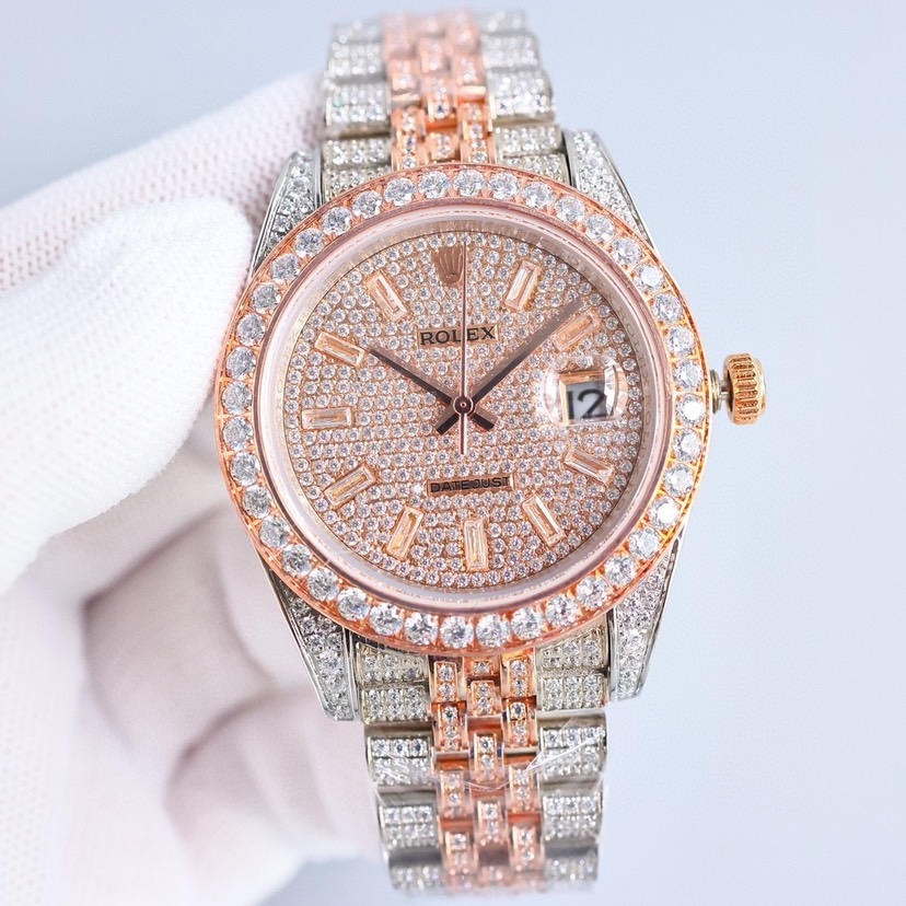 Rolex Datejust Two Tone Jubilee Fully Iced Out 126303  