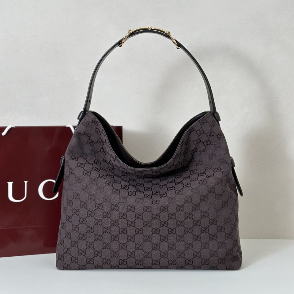Gucci Beatrix Large Tote Bag - Brown and Dark Brown GG Canvas - 850546
