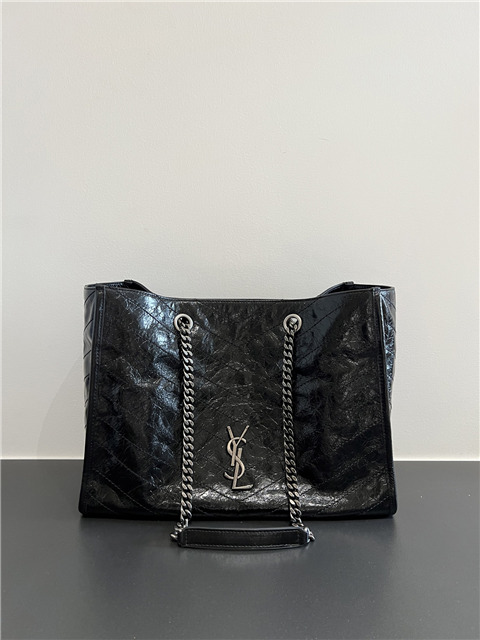 YSL Medium Niki Shopping Bag 871151 Black Silver
