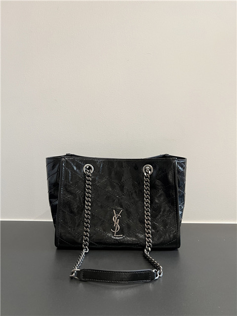 YSL Niki Small Shopping 872680 Black Silver