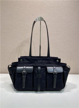 Prada Route Large Tote Bag 1BG644 Black Canvas-2.jpg