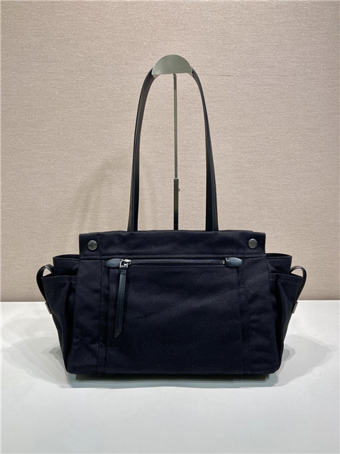 Prada Route Large Tote Bag 1BG644 Black Canvas-4.jpg