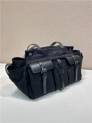 Prada Route Large Tote Bag 1BG644 Black Canvas-8.jpg