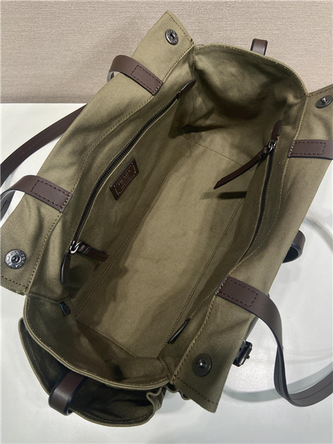 Prada Route Large Tote Bag 1BG644 Forest Green Canvas-10.jpg