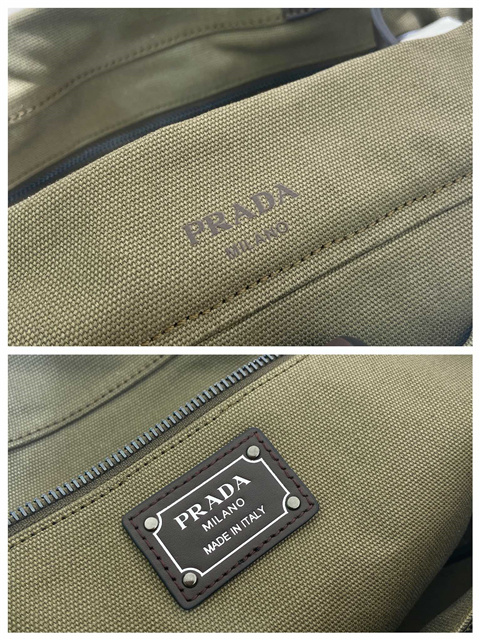 Prada Route Large Tote Bag 1BG644 Forest Green Canvas-9.jpg