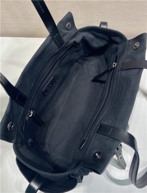 Prada Route Medium Tote Bag 1BG645 Black Canvas-10.jpg