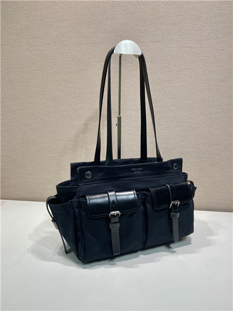 Prada Route Medium Tote Bag 1BG645 Black Canvas-3.jpg