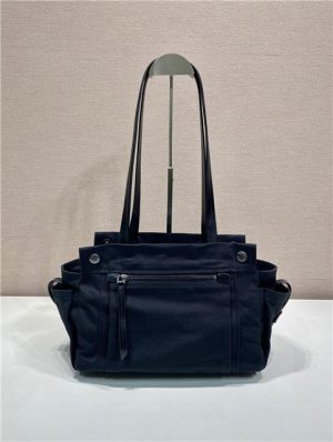 Prada Route Medium Tote Bag 1BG645 Black Canvas-4.jpg
