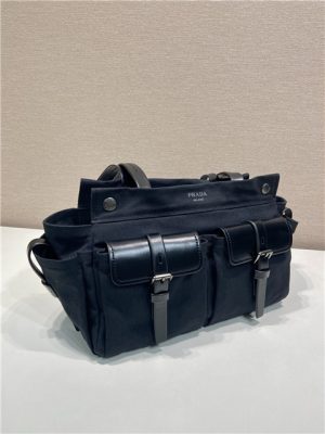 Prada Route Medium Tote Bag 1BG645 Black Canvas-8.jpg