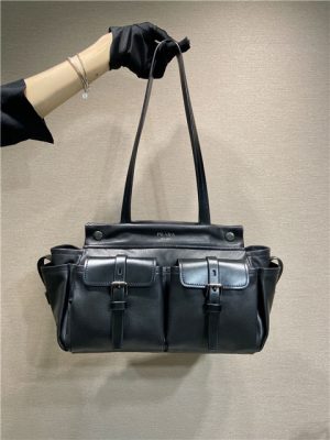 Prada Route Medium Tote Bag 1BG645 Black Leather-1.jpg