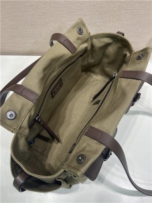 Prada Route Medium Tote Bag 1BG645 Forest Green Canvas-10.jpg