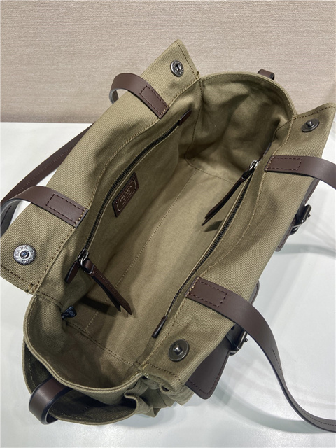 Prada Route Medium Tote Bag 1BG645 Forest Green Canvas-10.jpg