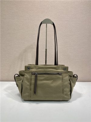 Prada Route Medium Tote Bag 1BG645 Forest Green Canvas-4.jpg
