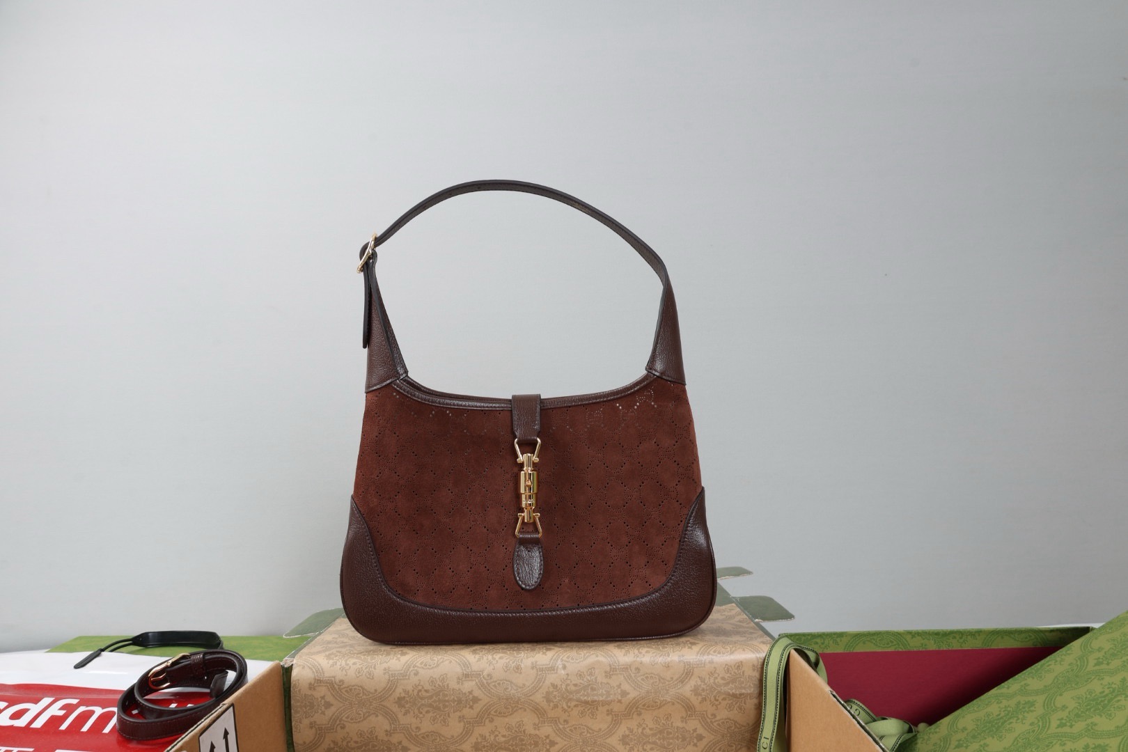 Gucci Jackie 1961 Medium Shoulder Bag Dark Brown - 863136