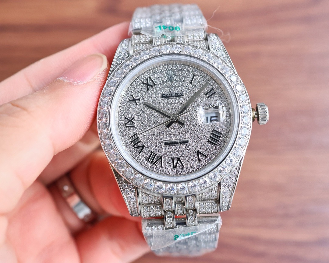 Rolex-Datejust-116300-White-Gold-Diamond-Arabic-Dial-Iced-Out-gallery-5