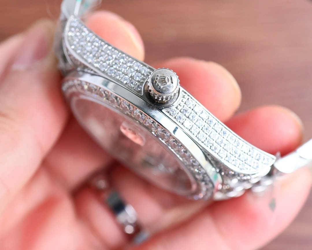 Rolex-Datejust-116300-White-Gold-Diamond-Arabic-Dial-Iced-Out-gallery-6